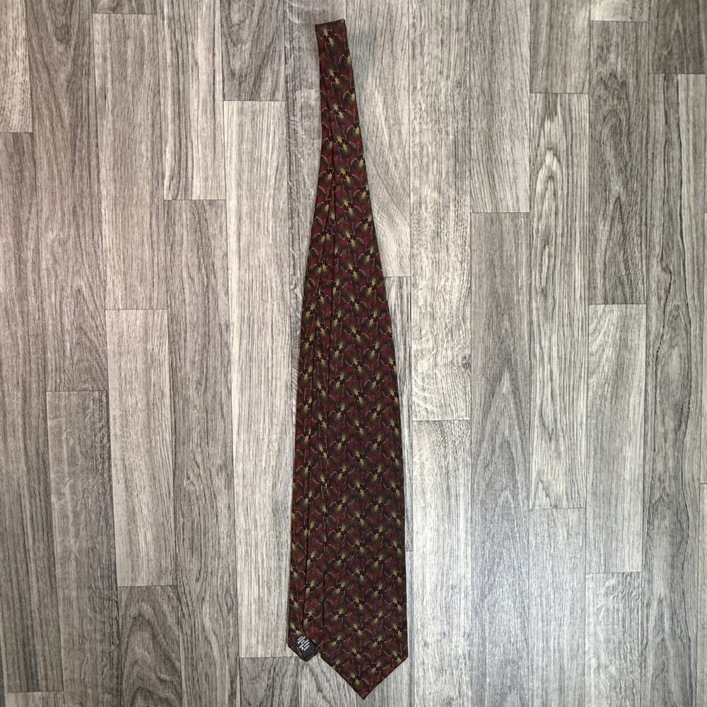 The Nature Conservancy Fruit Silk Tie Novelty Wildlife Mens Necktie Burgundy